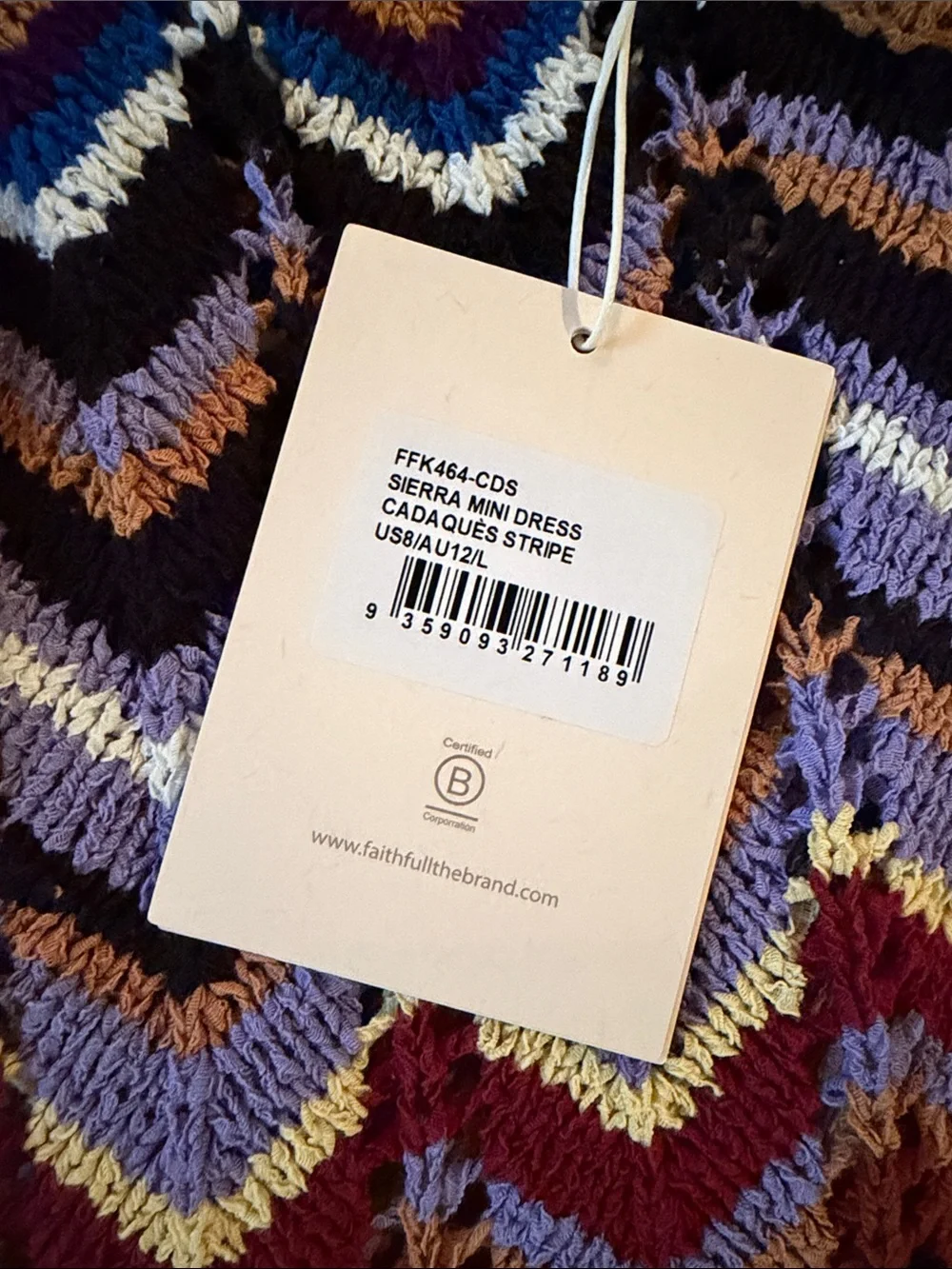 Faithfull the Brand - NEW WITH TAGS Sierra Mini Dress Cadaquès Stripe - Picture 6 of 7
